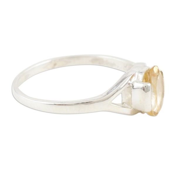 Alternate image for Handmade Citrine and Sterling Silver Solitaire Ring Saturday Sun