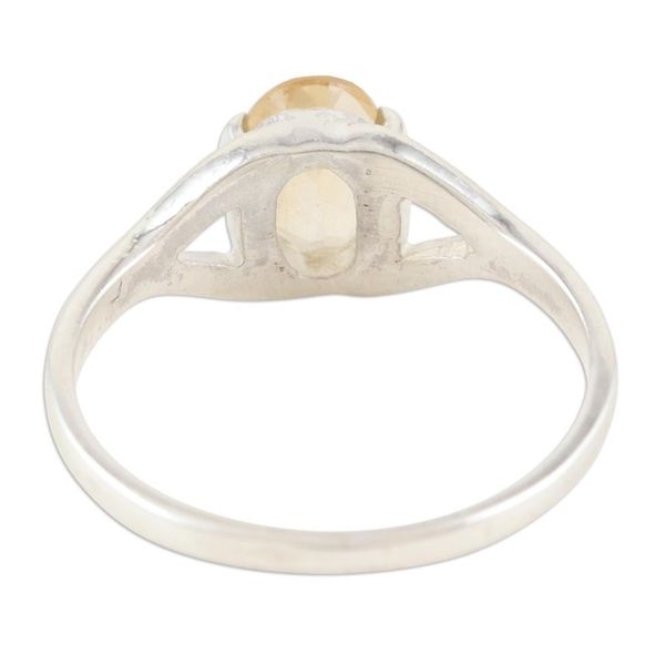 Alternate image for Handmade Citrine and Sterling Silver Solitaire Ring Saturday Sun