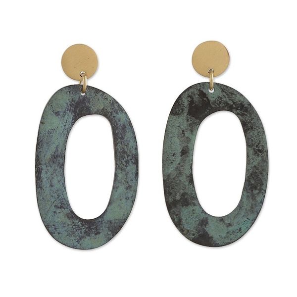 Alternate image for Bold Brass Dangle Earrings Creative Triumph