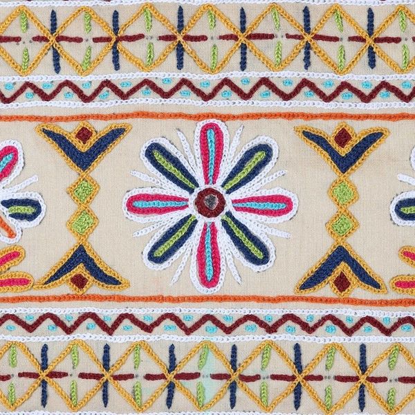 Alternate image for Embroidered Cotton Cushion Covers from India Set of 2 Merry Meeting