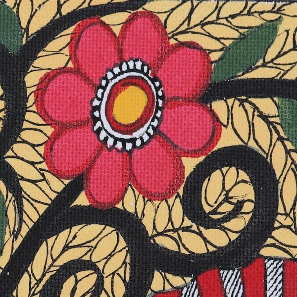 Alternate image for Madhubani Peacock Painting on Handmade Paper Peacock Season