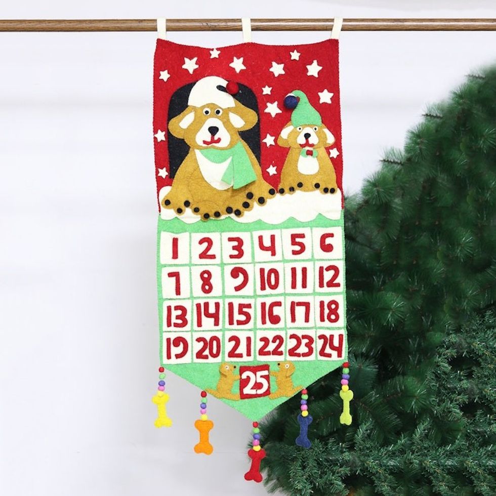 Artisan Crafted Felt Advent Calendar 'A Dog's Christmas'