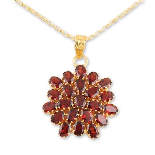 Alternate image for Gold-Plated Sterling Silver Garnet Pendant Necklace Radiant Sign