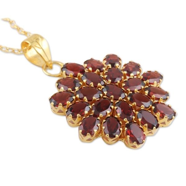 Alternate image for Gold-Plated Sterling Silver Garnet Pendant Necklace Radiant Sign