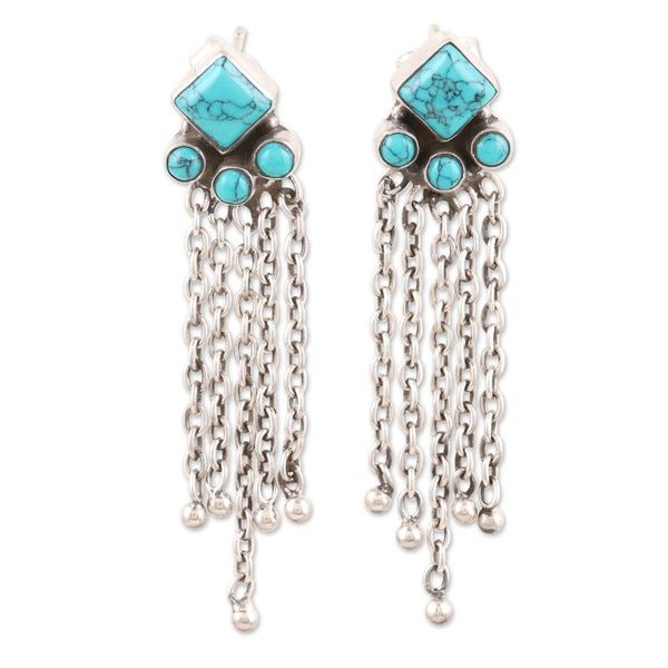 Alternate image for Sterling Silver Waterfall Earrings from India Shining Rain