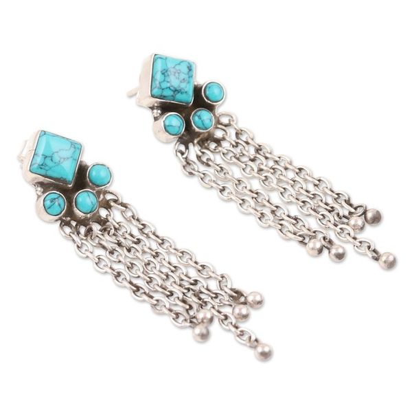 Alternate image for Sterling Silver Waterfall Earrings from India Shining Rain