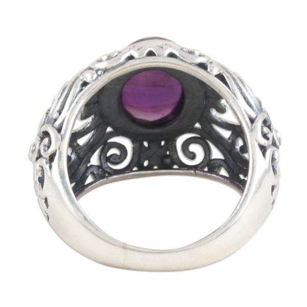 Alternate image for Hand Made Amethyst and Sterling Silver Domed Ring Psychic Force