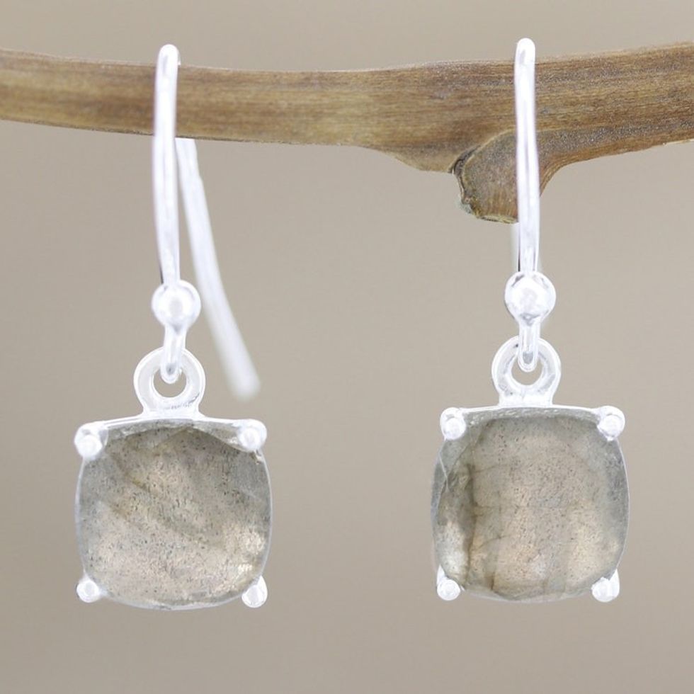 Handcrafted Labradorite Dangle Earrings 'Heaven Sent'