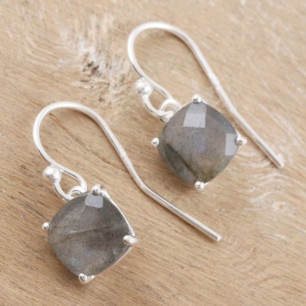 Alternate image for Handcrafted Labradorite Dangle Earrings Heaven Sent