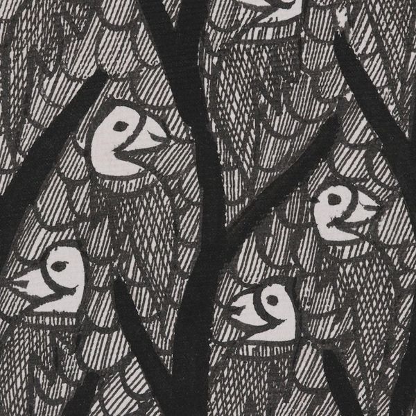 Alternate image for Signed Parrot Madhubani Painting in Dark Tones Parrots in Harmony