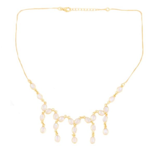 Alternate image for 22k Gold-Plated Waterfall Necklace with Rainbow Moonstones Creativity Drops