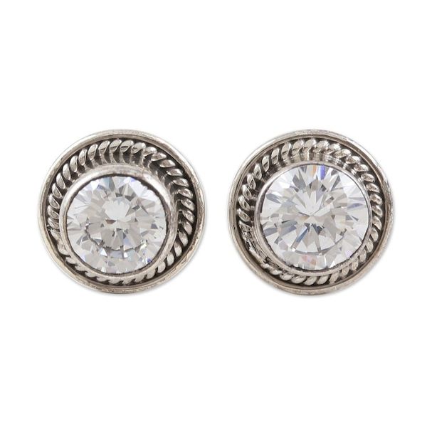 Alternate image for Sterling Silver and Cubic Zirconia Jewelry Set Pair Sparkling Water
