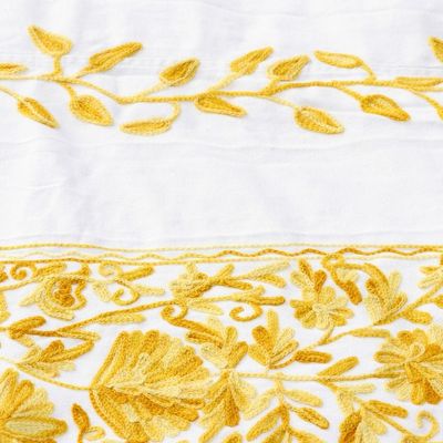 Alternate image for Chain-stitched Cotton Queen Duvet Cover Handmade in India Kashmir Vines