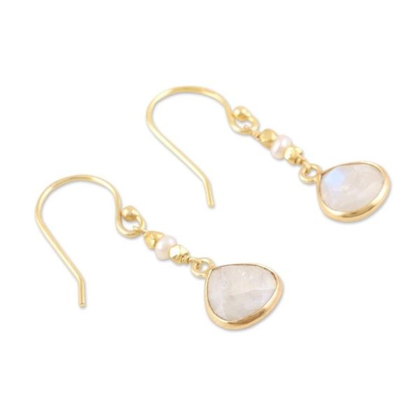 Alternate image for Artisan Crafted Rainbow Moonstone Earrings Catch a Rainbow