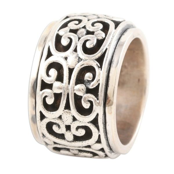 Alternate image for Unisex Meditation Spinner Ring Crafted with Sterling Silver Original Glory