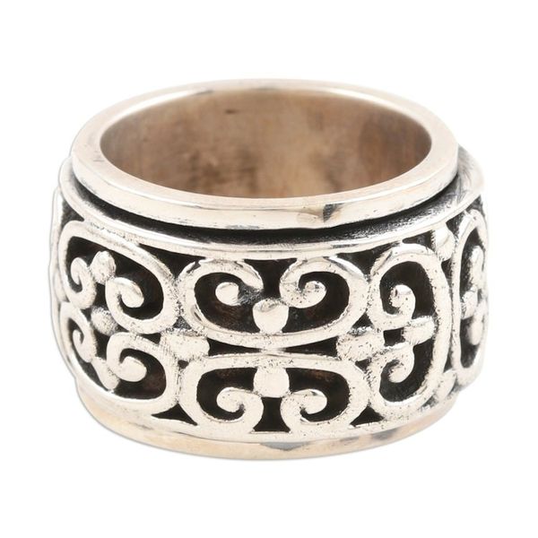 Alternate image for Unisex Meditation Spinner Ring Crafted with Sterling Silver Original Glory
