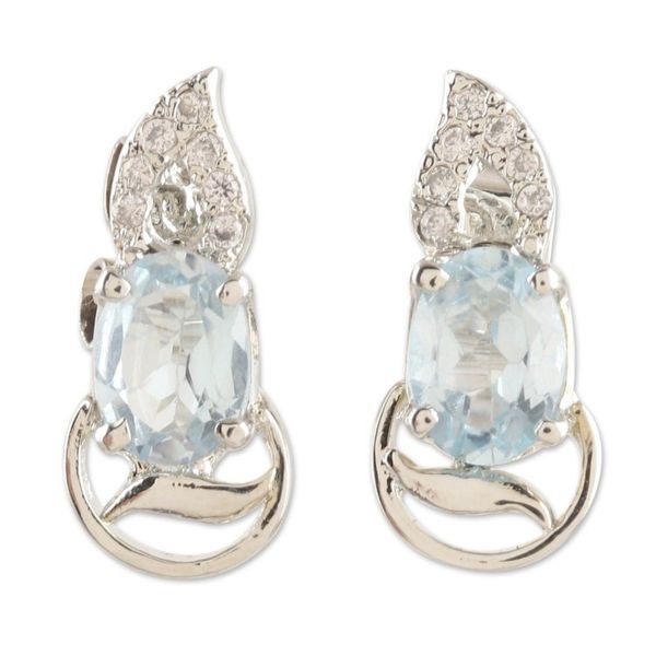 Alternate image for Indian Blue Topaz Drop Earrings Into the Mystic