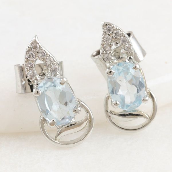 Alternate image for Indian Blue Topaz Drop Earrings Into the Mystic