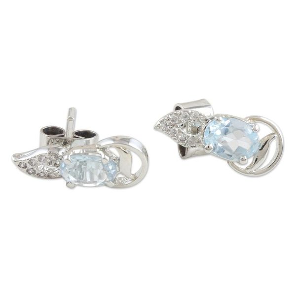 Alternate image for Indian Blue Topaz Drop Earrings Into the Mystic