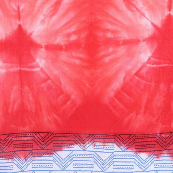 Alternate image for Cotton Scarf with Batik Pattern in Strawberry Tones Strawberry Blast
