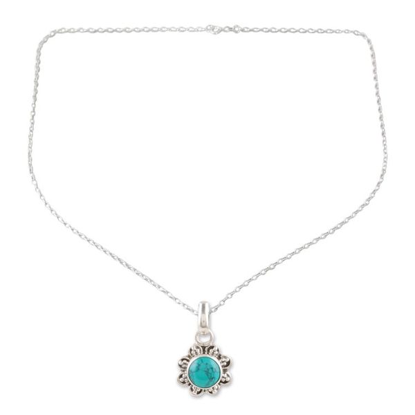 Alternate image for Handcrafted Sterling Silver Necklace from India Gracious Flower