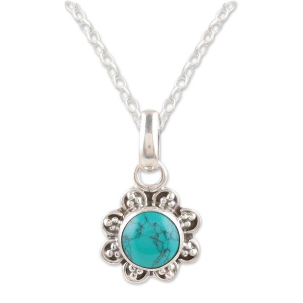 Alternate image for Handcrafted Sterling Silver Necklace from India Gracious Flower