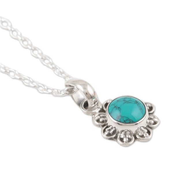 Alternate image for Handcrafted Sterling Silver Necklace from India Gracious Flower