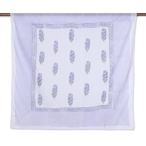 Alternate image for Cotton Shawl with Colorful Batik Pattern from India Luminous Bouquet