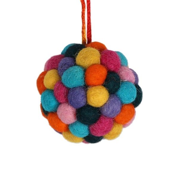 Alternate image for Wool Disco Ball Holiday Ornaments Set of 5 Disco Christmas