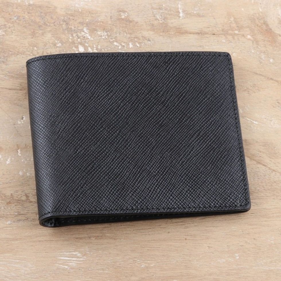 Artisan Crafted Men's Textured Leather Wallet 'Constant Companion'