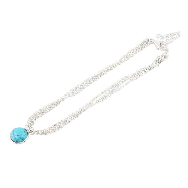 Alternate image for Reconstituted Turquoise and Sterling Silver Charm Bracelet Turquoise Globe