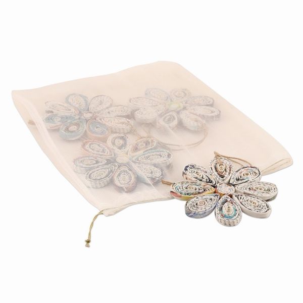 Alternate image for Eco-Friendly Flower Ornaments Set of 4 Floral Holiday