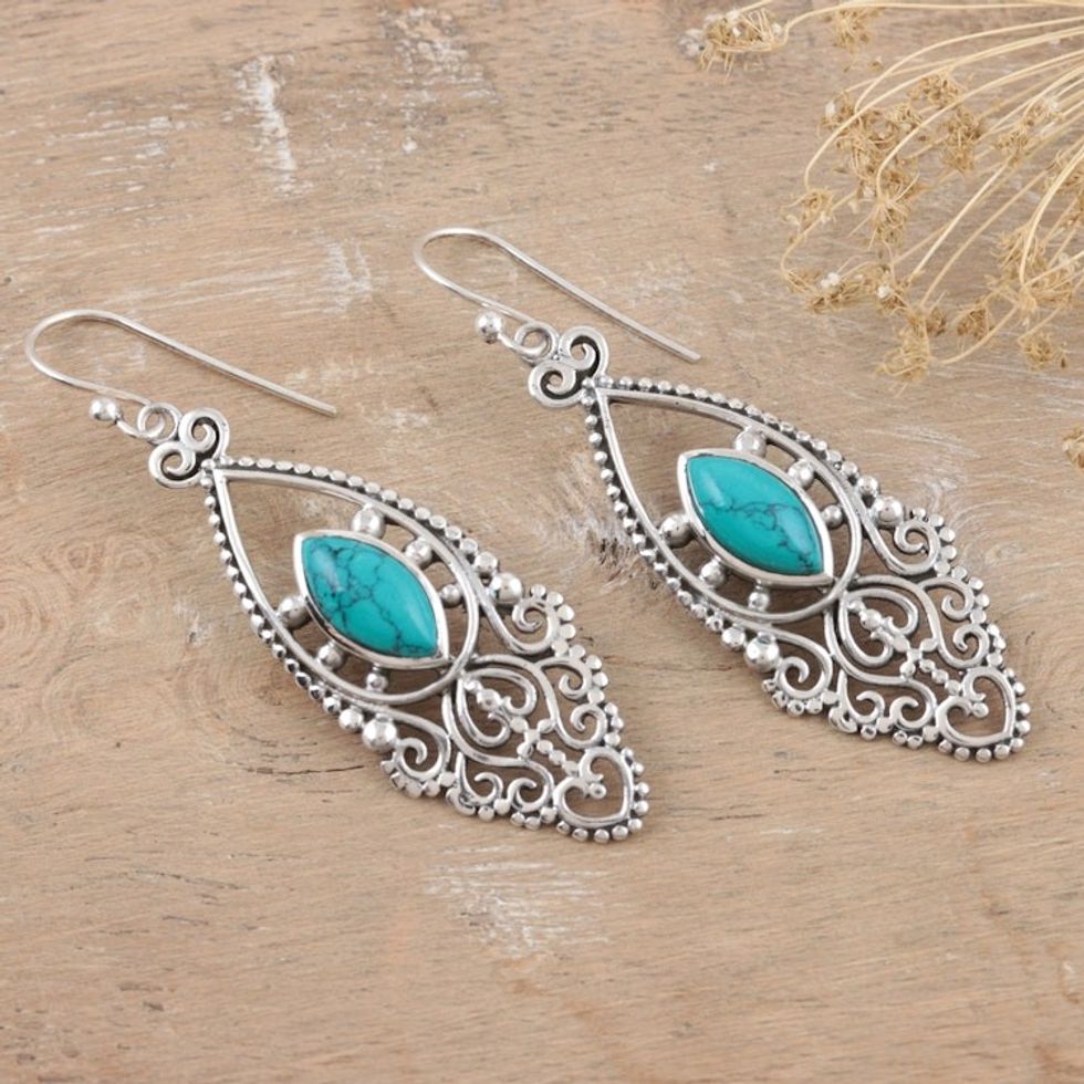 Handcrafted Sterling Silver Earrings from India 'Baroness'