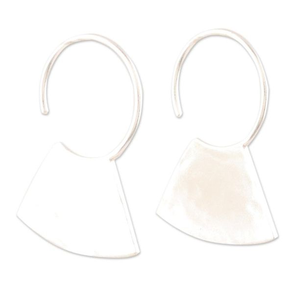 Alternate image for Modern Sterling Half-Hoop Earrings Blade