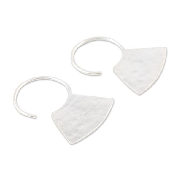 Alternate image for Modern Sterling Half-Hoop Earrings Blade