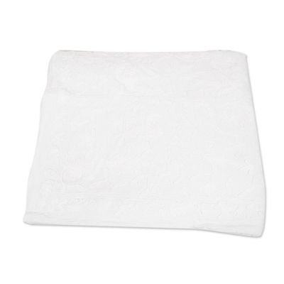 Alternate image for 3-piece Set Embroidery Cotton Queen Duvet Cover Pillow Shams Kashmir White
