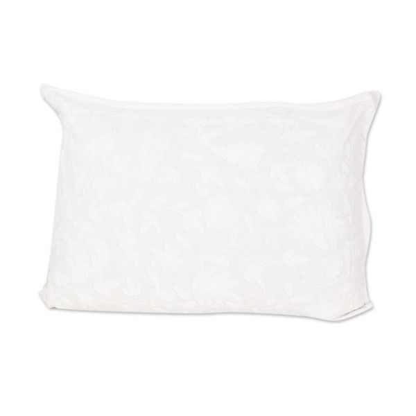 Alternate image for 3-piece Set Embroidery Cotton Queen Duvet Cover Pillow Shams Kashmir White