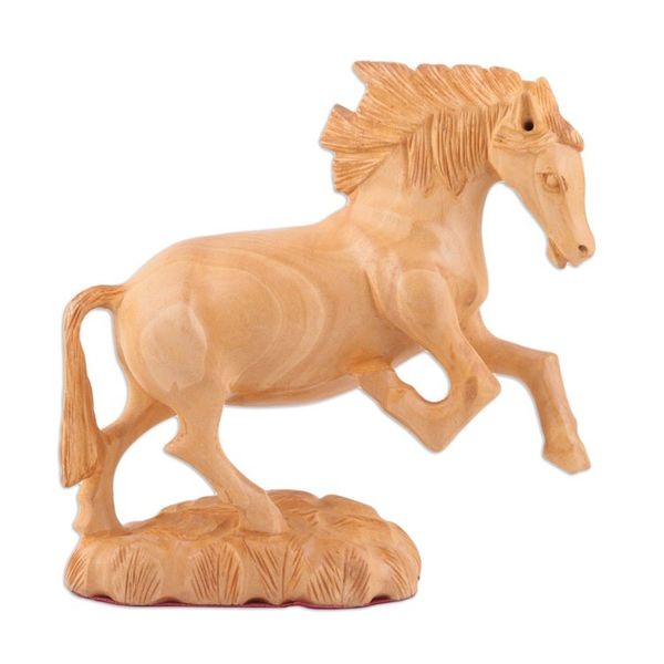 Alternate image for Indian Kadam Wood Sculpture with Horse Motif Wild Ride
