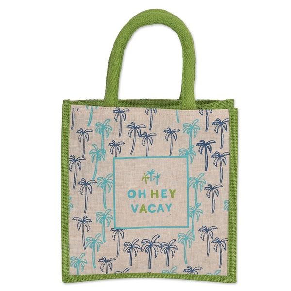 Alternate image for Jute and Cotton Blend Tote Bag Hand Crafted in India Oh Hey Vacay
