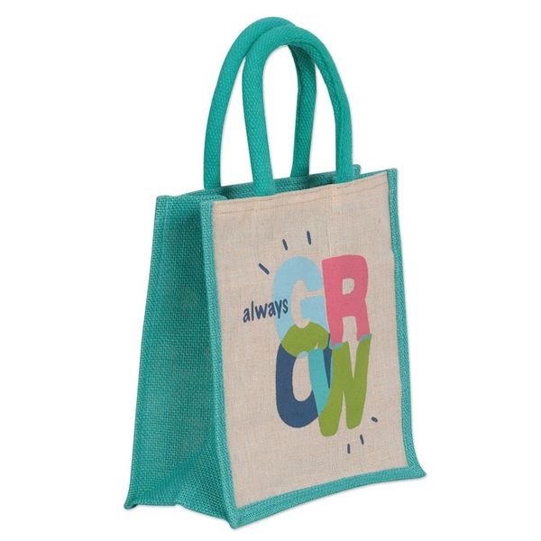 Alternate image for Jute and Cotton Blend Tote Bag Hand Crafted in India Always Grow