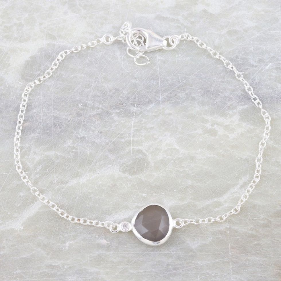 Natural Labradorite Bracelet from India 'Stormy Seas'