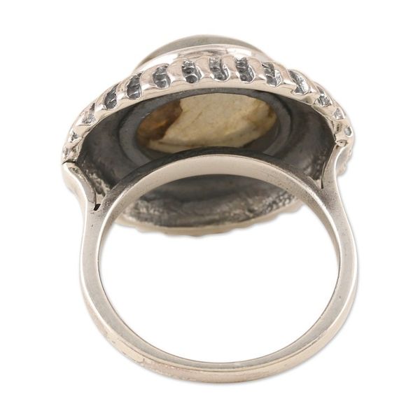 Alternate image for Sterling Silver and Labradorite Cocktail Ring Evening Flames