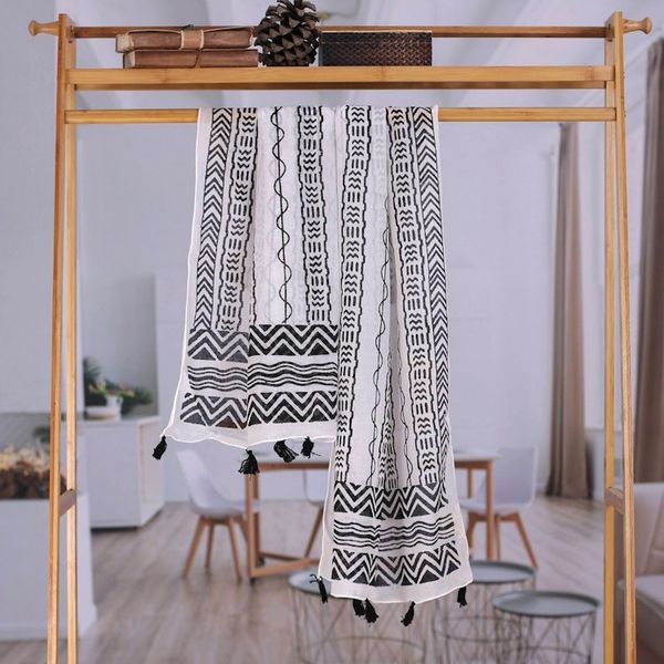 Alternate image for Geometric Block-Printed Cotton Shawl Creative Path
