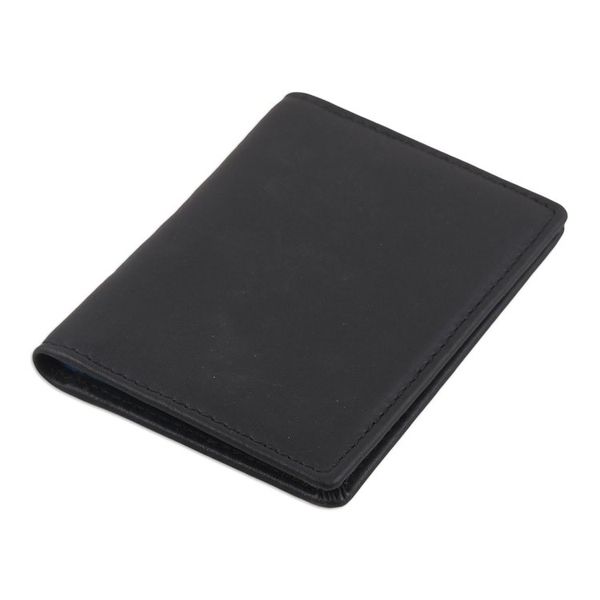 Alternate image for Artisan Crafted Black Leather Wallet Chic Essentials