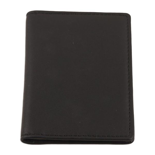 Alternate image for Artisan Crafted Black Leather Wallet Chic Essentials