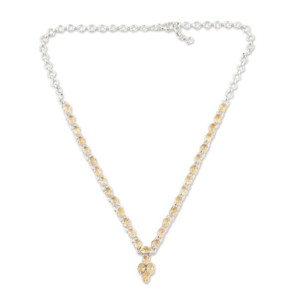 Alternate image for Rhodium-Plated Sterling Silver Citrine Pendant Necklace Cheerful Music