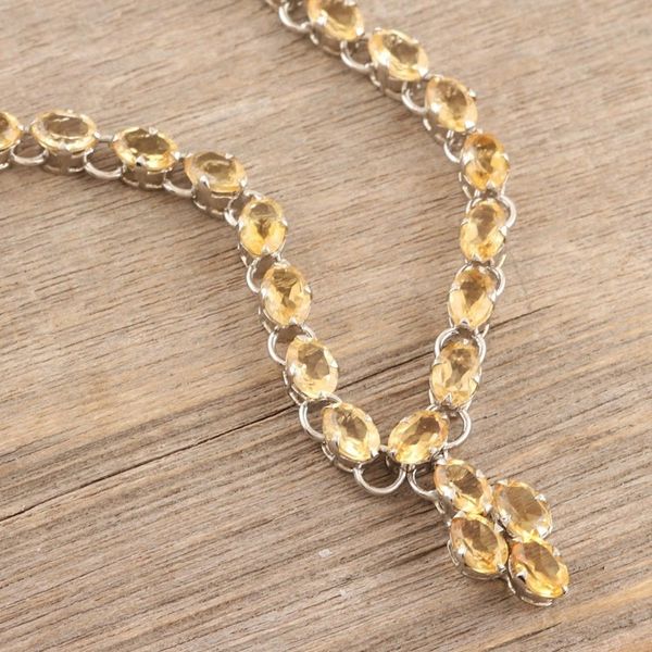 Alternate image for Rhodium-Plated Sterling Silver Citrine Pendant Necklace Cheerful Music