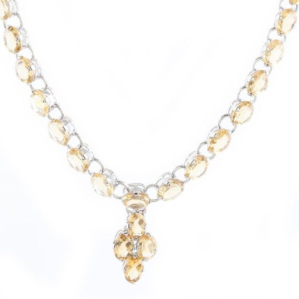 Alternate image for Rhodium-Plated Sterling Silver Citrine Pendant Necklace Cheerful Music
