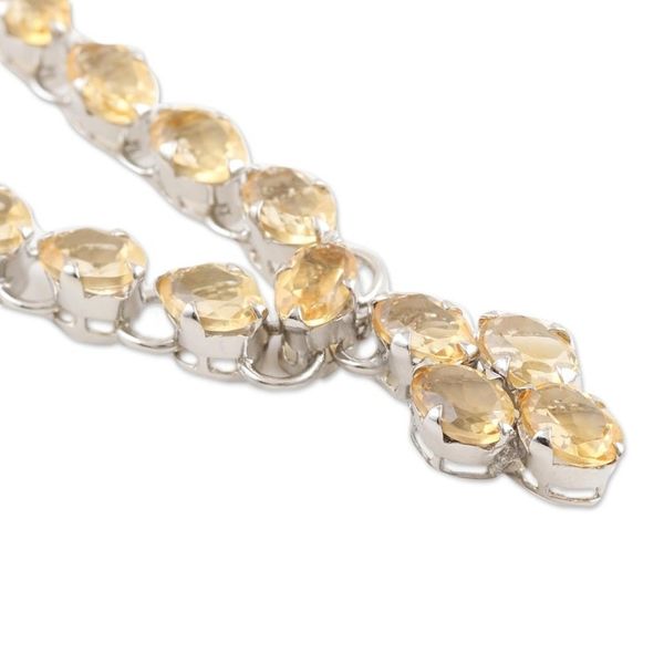 Alternate image for Rhodium-Plated Sterling Silver Citrine Pendant Necklace Cheerful Music