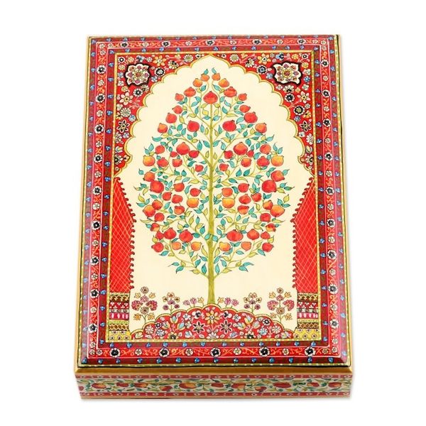 Alternate image for Artisan Crafted Tree Motif Jewelry Box Kashmir Flavor
